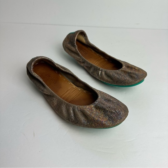 Tieks by Gavrieli Leather Ballet Flats Size 7 Foldable Slip On Lovestruck Bronze - Picture 1 of 11